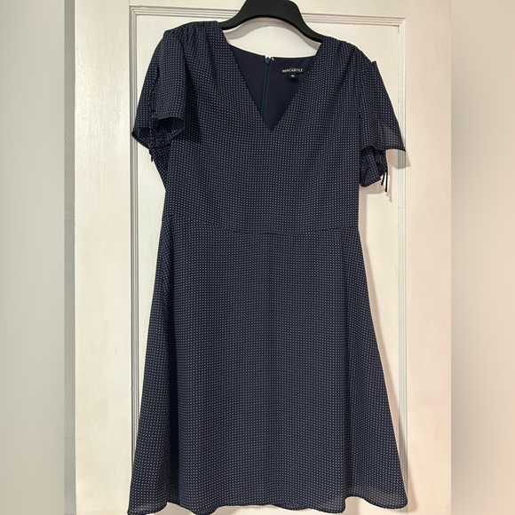 J. Crew Mercantile Polka Dot Print Tie Shoulder Dress J6352 - Picture 10 of 13